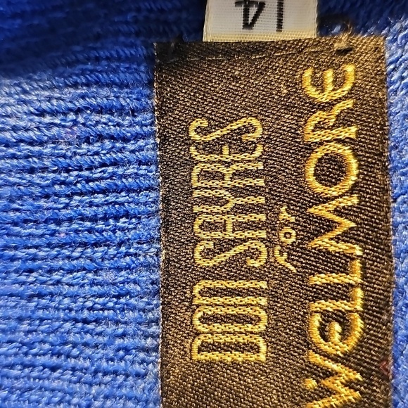 Don Sayres Y2K Vintage For Wellmore Size 14. Blue Button-Up Women's Sweater - Picture 10 of 16
